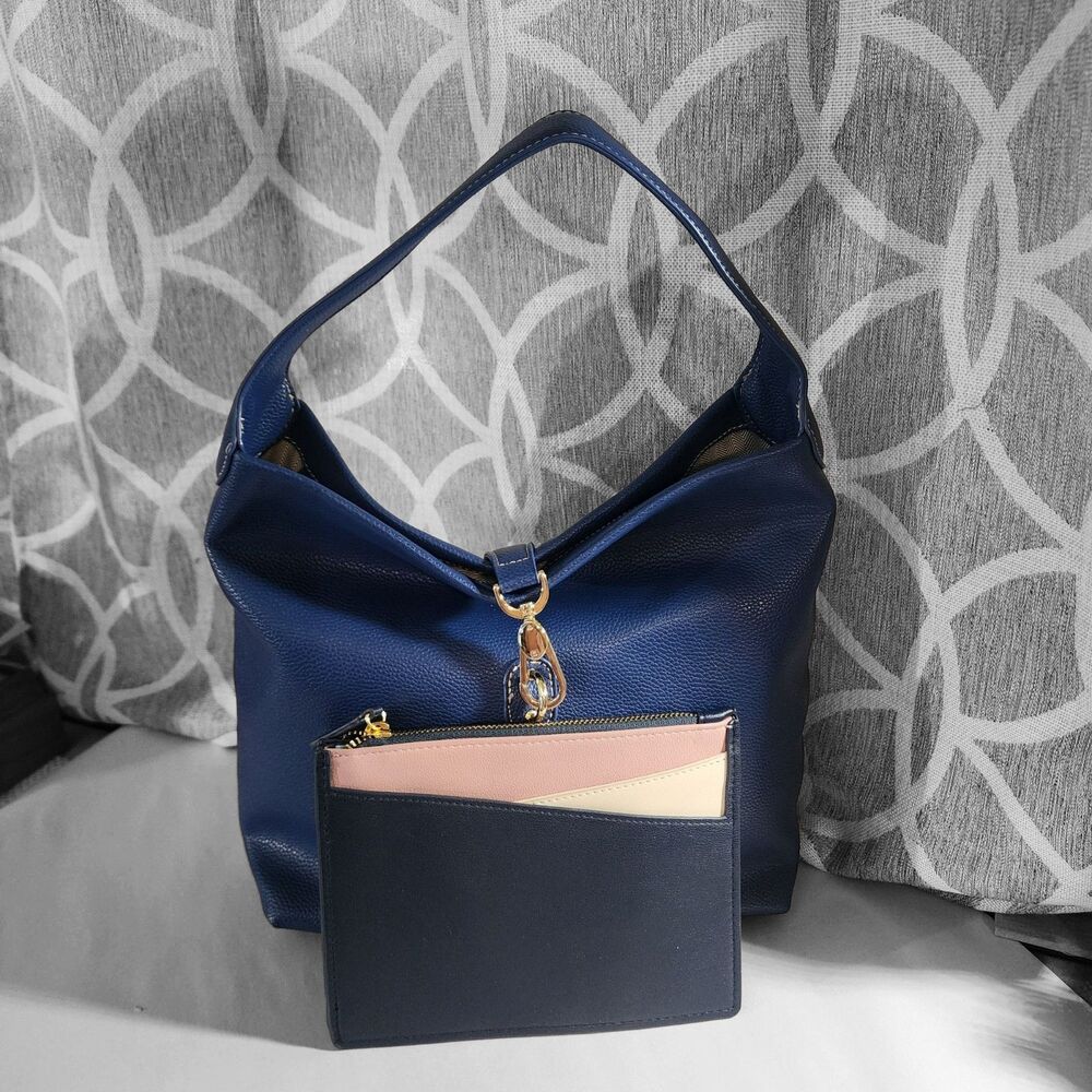 Bundle Blue Handbag & Loft Outlet Wallet Faux Leather NEW